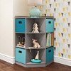 RiverRidge Kids' Corner Playroom Cabinet with 6 Toy Storage Cubbies and 3 Angled Shelves with 4 Fabric Bins - 2 of 4