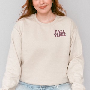 Simply Sage Market Embroidered Fall Vibes Retro Sweatshirt - 1 of 4