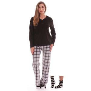 Just Love Womens Ultra-Soft Pajama Pant Set with Matching Socks - 3 Piece Micro Fleece PJ Set - 1 of 4
