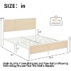 Rattan Bed Frame with Headboard, Modern Boho Cane Platform Bed, Heavy Duty Steel Slat Support, Noise-Free, No Box Spring Needed - 2 of 4