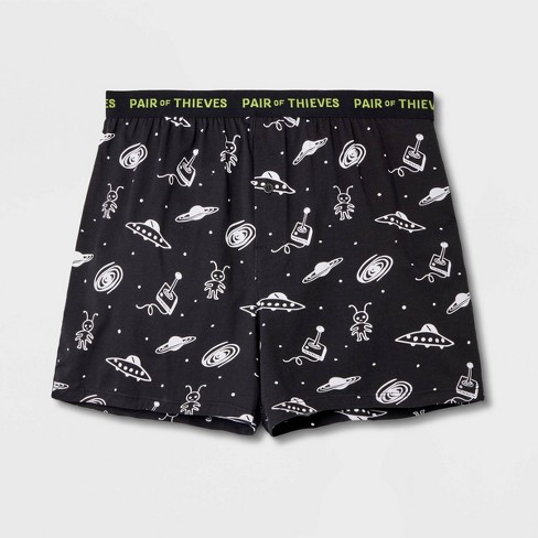 Pair of Thieves Men's Super Soft Boxer Briefs - Black Space Print L
