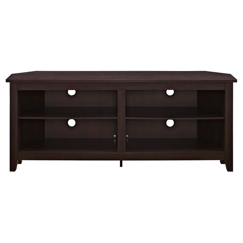 Transitional 4 Cubby Wood Open Storage Corner TV Stand for TVs up to 65" - Saracina Home, 5 of 10