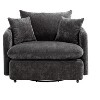 ModernLuxe Oversized Swivel Accent Chair with Ottoman, 360° Rotation Wide Seat Chenille Chair with 3 Pillows for Living Room - 4 of 4