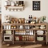 Fluted Storage Cabinet 65.8" Adjustable 3-Tier, Modren Entryway Organizer with Fluted Doors and Gold Handle, for Home Office - 4 of 4