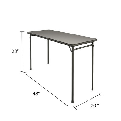 Sleek Black 20" x 48" Vinyl-Top Foldable Utility Table