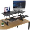 Mount-It! Electric Adjustable Stand Up Desk Converter | 38 in. Wide Tabletop Motorized Standing Desk Riser w/ Keyboard Tray Fits Monitors | Black - 4 of 4