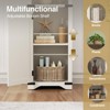 67" Tall Narrow Storage Cabinet with Adjustable Shelves, 5 Tier Skinny Bookshelf, Antique White - 3 of 4