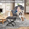 Lazy Chair, Modern Recliner Armchair, Foldable Ottoman and Detachable Cover, Comfortable Cotton Sofa, Iron Frame, Easy Care - 4 of 4