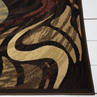 Catalina Black and Brown Abstract Area Rug