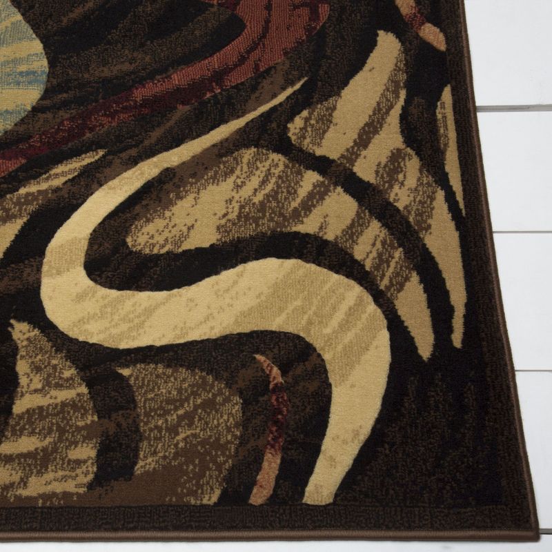 Home Dynamix Catalina Picasso Contemporary Artistic Swirl Area Rug, Black/Brown, 19.6"x31.5", 2 of 3