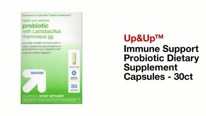 Immune Support Probiotic Dietary Supplement Capsules - 30ct - up &#38; up&#8482;, 2 of 6, play video