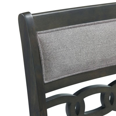 Gray Counter Height Dining Set with Faux Leather Chairs