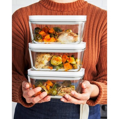 Clear Medium Glass Vacuum Sealer Food Storage Container Set
