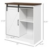 NicBex 33 Inch Sideboard Buffet Cabinet Farmhouse Coffee Bar Cabinet with Sliding Door for Kitchen,Living Room,White - 3 of 4