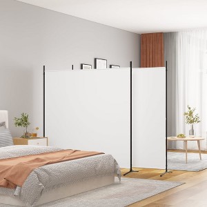 vidaXL 3-Panel Room Divider White 206.7"x70.9" Fabric - 1 of 4