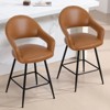 Bekrvio Swivel Counter Height Bar Stools Set of 2/4,26" Kitchen Bar Chairs w/Hollow Back,Faux Leather/Velvet Upholstered for Kitchen Island - 4 of 4