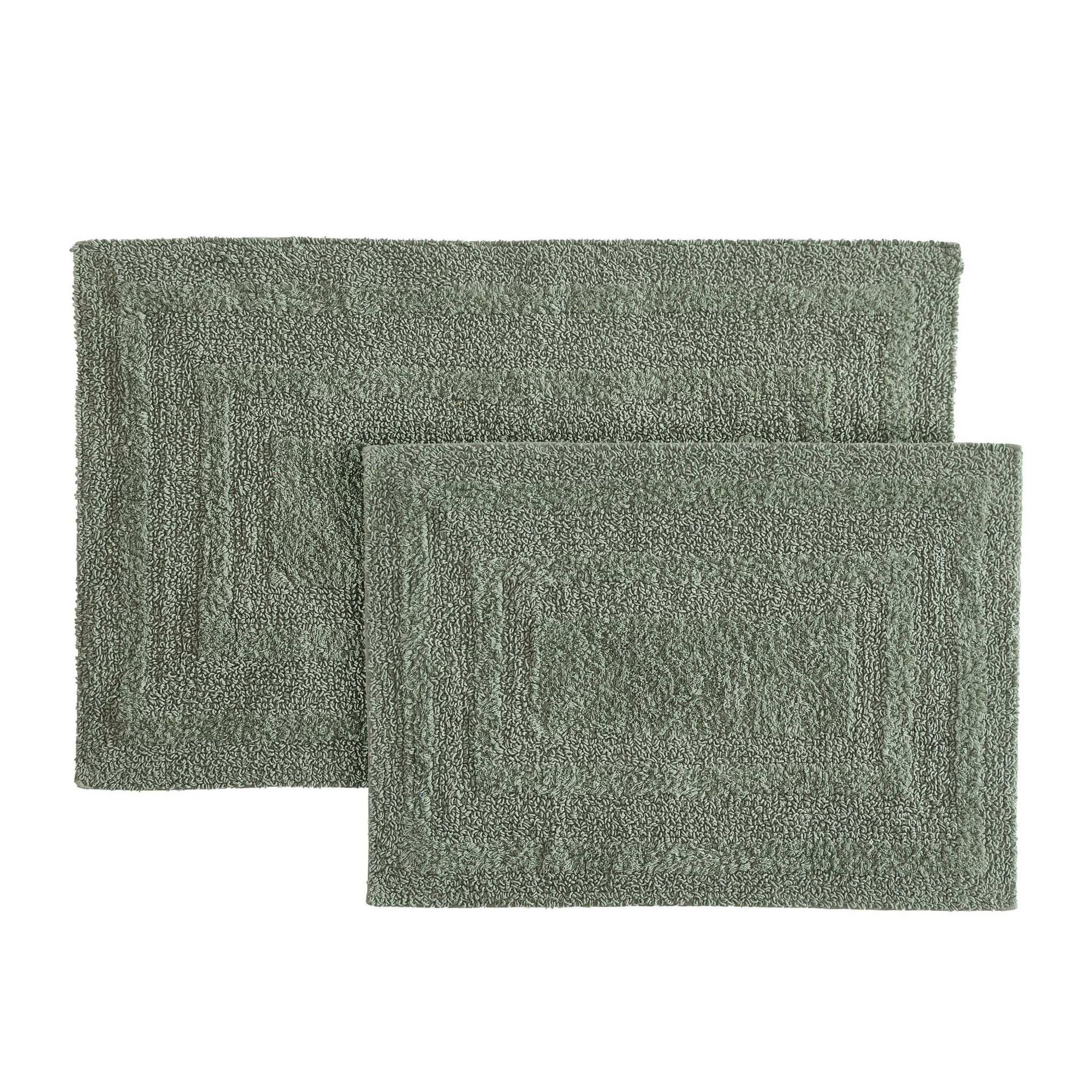 Eddie Bauer 2pc 17"x24" and 21"x34" Logan Reversible Bath Rug Set Green