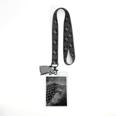 Crowded Coop, LLC Game of Thrones House Stark Lanyard w/ PVC Charm