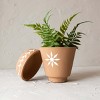 Set of 2 Floral Planter with Saucer Terracotta by Foreside Home & Garden - 2 of 4