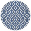 Navy Blue And Ivory Geometric Washable Indoor Outdoor Area Rug - 4 of 4