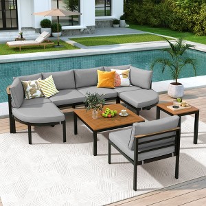 CAVINAS Patio Sectional Set, Outdoor Sofa Set with Cushions, Modern Outdoor Couch Set for Garden, Balcony - 1 of 4