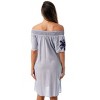 Riviera Sun Womens Off Shoulder Short Dress w/Embroidery - Sundress Bathing Suit Cover Up - 3 of 3