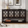 TiramisuBest Elegant Retro Console Table/Storage Cabinet/Sideboard with Mirrored Doors, Spacious Shelves, and Durable Acacia Wood Legs - 2 of 4