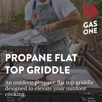 GasOne 3 Burner Flat Top Grill – Auto Ignition Propane Portable Tabletop Gas Grill Premium Stainless Steel Body with Pre Season Griddle and Drip Tray