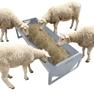 Heavy Duty Steel Goat Feeder, Heavy Duty 22 Gallon Capacity Livestock Feed Trough, Thickened Livestock Feeder - 1 of 4