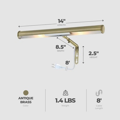 Westinghouse 14" Antique Brass Slimline Picture Light with Adjustable Angle