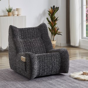 Lyngins Chenille Fabric Sofa Chair, Ergonomic Design Recliner Chair for Adults, Oversized Bean Bag Chair, Comfy Accent Chair for Living Room, Office - 1 of 4