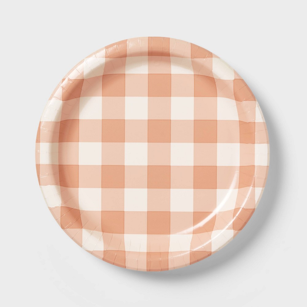 Thanksgiving 10ct Gingham Dinner Plates - Spritz™