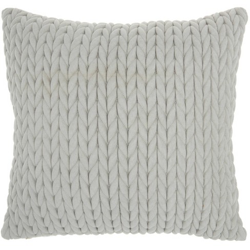Life Styles Quilted Chevron Throw Pillow Light Gray Nourison