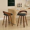 Sapphtopaz Swivel Bar Stools Set of 2, Wood Counter Height Bar Stools with Low Backrest, 25" Height Bar Chair for Kitchen Island, Dining Room - 3 of 4