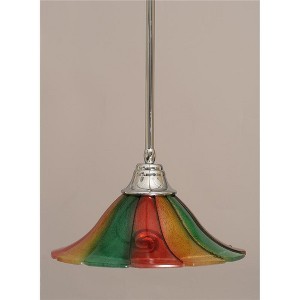 Toltec Lighting Any 1 - Light Pendant in  Chrome with 14" Mardi Gras Shade - 1 of 1