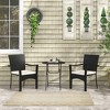 Outsunny 3 Pieces Patio Bistro Set with Cushions, PE Wicker Outdoor Furniture Set, for Porch, Backyard, Garden, White - 3 of 4