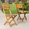 NicBex 2pc/4pc Outdoor Dining Chair,Modern Patio Dining Chairs with Folding Style,Armless Wood Chairs Suitable for Patio,Garden,Gray/White/Brown - 2 of 4