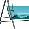 Sapphtopaz Porch Swing 3-Person Patio Swing Chair Outdoor Swing Backrest Bed with Adjustable Canopy and Stand for Garden, Backyard, Terrace - 4 of 4