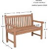 OBOKATA Outdoor Garden Bench with Curved Backrest & Arch Armrest, Patio Bench, All Weather Teak Wood 2-Person Park Bench for Yard, Lawn - 3 of 4