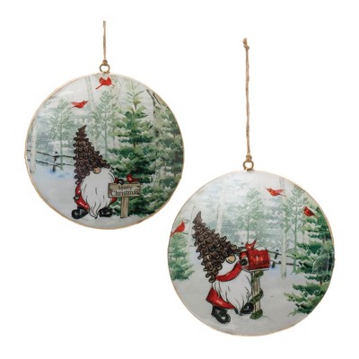 Melrose Gnome Disc Ornament (Set of 6)