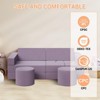 13 Pcs Kids Modular Play Couch, Washable Velvet Covers, Building Fort Sofa Couch Set, Child Sectional Sofa, for Playroom, Living Room - 3 of 4