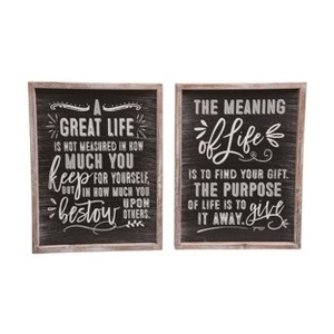 Transpac Wood Chalkboard Motivational Sign Set of 2 Spring Home Decorations - 1 of 1