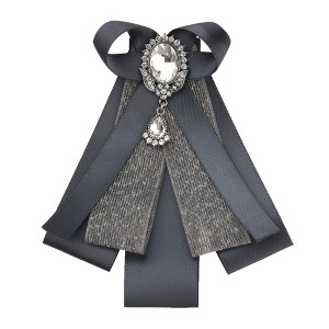 Elerevyo Women's Ribbon Rhinestone and Pearl Accessories Bow Tie - 1 of 4
