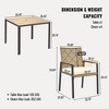 Nicbex 4 PCS Patio Dining Set 1 Square Table&4 Armchairs,Outdoor Furniture Set,Rustic Patio Conversation Set with Umbrella Holes for Garden - 2 of 4