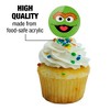 Sesame Street Oscar the Grouch Face Cupcake Picks Toppers Decoration Set of 6 - 3 of 4