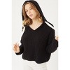Slickblue Women's Pullover Hoodie Sweater Top, Long Sleeve Soft Knit, Casual Fit, Black, Size S-L - 2 of 4