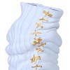 Gulches Modern White Ceramic Vase with Gold Accents - Chic Home Decor - 3 of 4