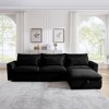 Christopher Knight Home Blair Modern Corduroy L Shaped 122" Sectional Sofa with Storage Ottoman and 3 Pillows - 2 of 4