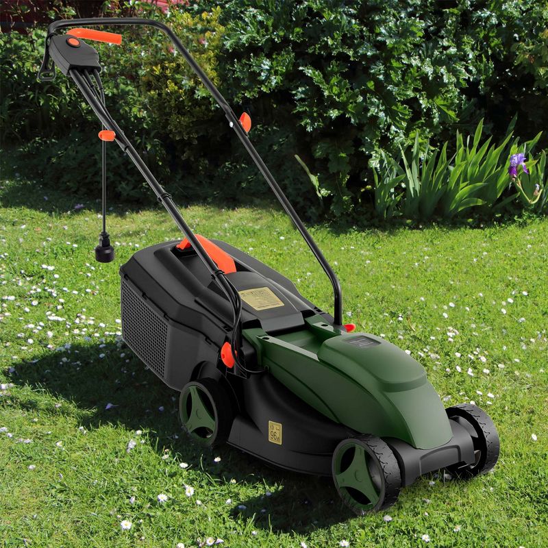 Costway Electric Corded Lawn Mower 12-AMP 14-Inch Walk-Behind Lawnmower with Collection Box, 2 of 11
