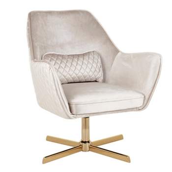 Diana Contemporary Lounge Chair Gold/Cream Velvet - LumiSource
